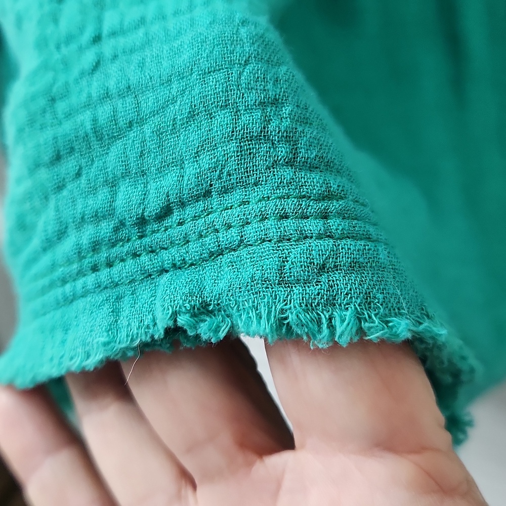 We The Free Lightweight Gauze Shirt in Teal - Picture 9 of 12